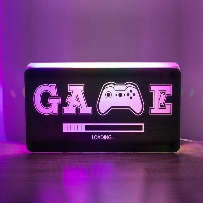 Lampa LED Neon Colorat &quot;GAME Loading&quot; 23x13cm