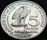 Moneda exotica 5 FRANCI AMAFARANGA - BURUNDI, anul 2014 *cod 5105 B = UNC