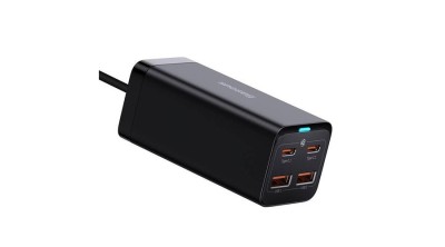 Baseus GaN3 Pro 2xUSB-C + 2xUSB &amp;icirc;ncărcător de alimentare, 100W (negru). foto