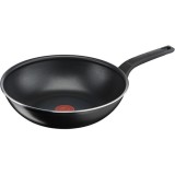Tigaie wok TEFAL Simply Clean B5671953, 28cm, Aluminiu, Thermo Signal, Negru