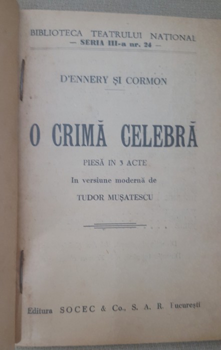 O crimă celebră - D&#039;ennery și Cormon