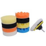 Bureti polish auto profesional GloMax, Kit 10 piese + adaptor bormasina, Set Polish. Taler 15cm cu adaptor M14 - Bureti cu diferite clase de abraziune