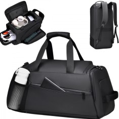 Geanta tip rucsac 3 in 1 Versatyx&reg;, Pentru calatorii, bagaj de mana, geanta fitness, Impermeabila si spatioasa, Spatiu pentru pantofi, Buzunare multip