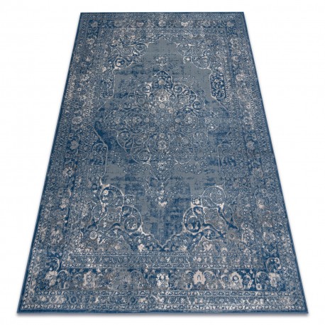 Covor L&acirc;nă NAIN Ornament, cadru, vintage 7599/51611 albastru / bej, 120x170 cm