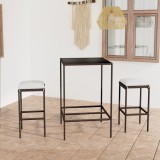VidaXL Set mobilier bar de grădină, cu perne, 3 piese, maro, poliratan