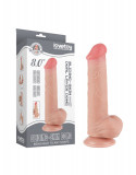 Dildo Realist Sliding-Skin, Ventuza Detasabila, TPE, Natural, 20.8 cm