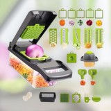 Razatoare multifunctionala 15 Piese pentru multiple alimente, Negru / Verde