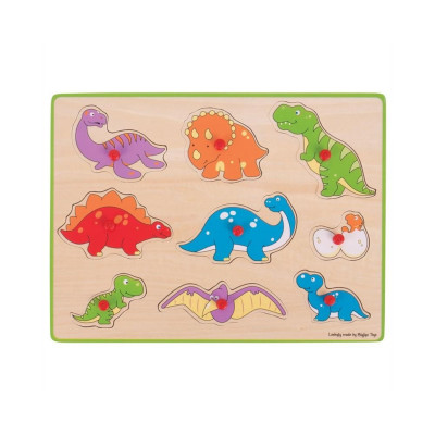 Puzzle din lemn incastru - Dinozauri PlayLearn Toys foto