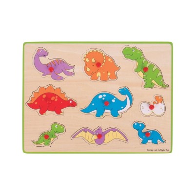 Puzzle din lemn incastru - Dinozauri PlayLearn Toys foto