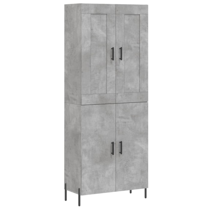 Dulap inalt, gri beton, 69,5x34x180, lemn compozit