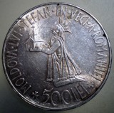 R.199 ROMANIA MIHAI I STEFAN CEL MARE 500 LEI 1941 ARGINT