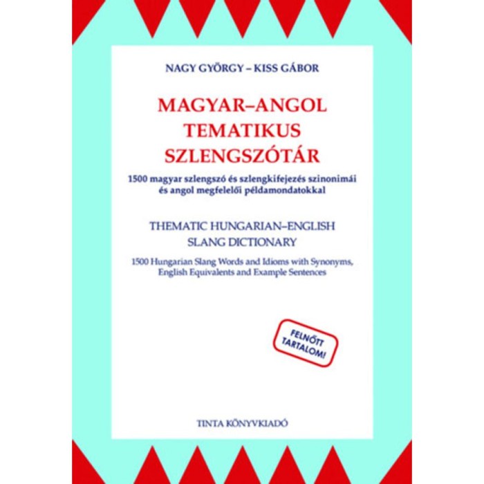 Magyar-angol tematikus szlengsz&oacute;t&aacute;r - 1500 magyar szlengsz&oacute; &eacute;s szlengkifejez&eacute;s szinonim&aacute;i &eacute;s angol megfelelői - Nagy Gy&ouml;rgy