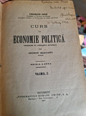 Charles Gide - Curs de Economie Politica Vol. II foto