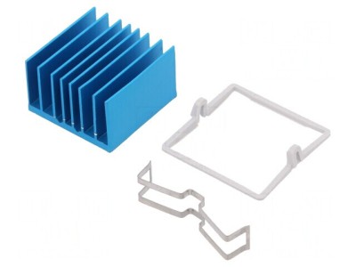 Radiator extrudat cu aripioare BGA albastru 29x29mm foto