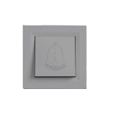 Leziter Comutator clopot Nova 101N cu cadru gri Mobalis Homvera