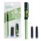 Set Stilouri Warrior, Craniu, Verde, 2 Rezerve Cerneală