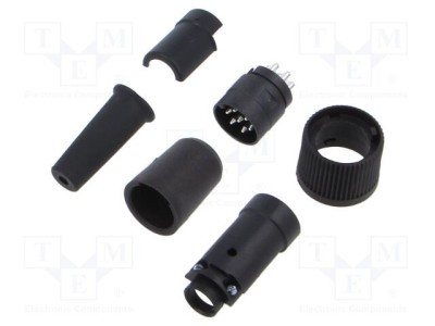 Conector circular BINDER 678 32V PIN 7 mufă tată lipire pe cablu 5A foto