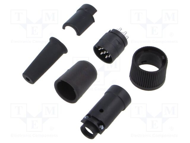 Conector circular BINDER 678 32V PIN 7 mufă tată lipire pe cablu 5A
