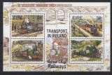 Irlanda 1995 - Cai ferate, transport, trenuri, bloc neuzat