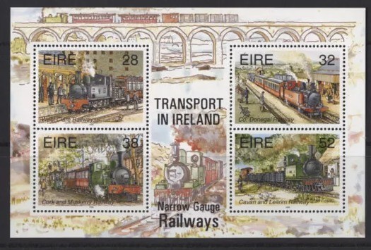 Irlanda 1995 - Cai ferate, transport, trenuri, bloc neuzat