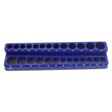 Suport, organizator magnetic de atelier pentru tubulare scurte si lungi, 1/4", 24,1 x 5,5 x 3,65 cm, 26 pozitii, Satra