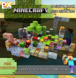 Blocuri magnetice de constructie MINECRAFT, 64, 80, 128 pcs