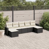 Cumpara ieftin Gossi set canapele de gradina cu perne, 7 piese, negru, poliratan