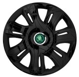 Cumpara ieftin Set 4 Capace Roti pentru Skoda Nou Verde, model Supernova Black, R16, Autohelix MSA