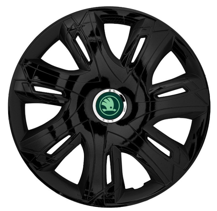 Set 4 Capace Roti pentru Skoda Nou Verde, model Supernova Black, R16