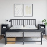 Set 2 Noptiere Gossi Antracit, 36x39x68 cm, Otel Laminat, Stil Industrial, Spatiu Depozitare, Usi Practice