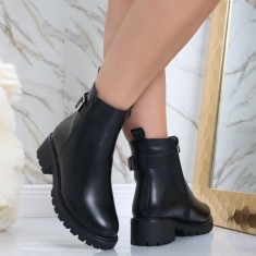 Ghete Dama Imblanite Negre din Piele Ecologica Lisera, 36
