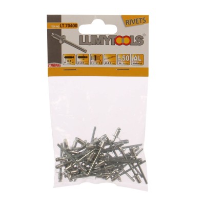 Nituri pop, aluminiu, Lumytools LT70400, 4 x 6.4 mm, 50 bucati foto