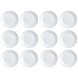 Set farfurii 12 piese din Opal, Albe, diametru 25 cm