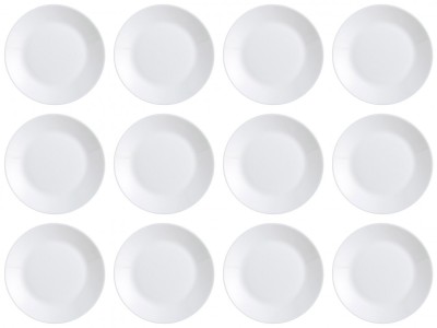 Set farfurii 12 piese din Opal, Albe, diametru 25 cm foto