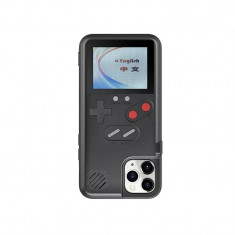 Husa model consola cu jocuri retro pentru iPhone 12 Pro Max, negru