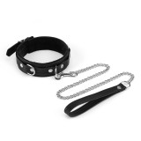 LIEBE SEELE Zgarda cu Lesa BDSM Black Bond, Neagra, Fetish SM, Accesorii Sex Shop