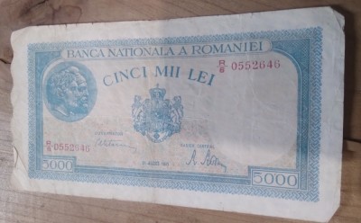 Romania 5000 lei 1945 21 august foto