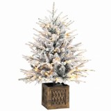 HOMCOM Brad de masă 90 cm, preiluminat, &icirc;nzăpezit, artificial, 70 LED-uri alb cald, 488 v&acirc;rfuri, Verde | Aosom Romania