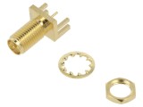 Conector RP-SMA tată de margine 90&deg; SMT - PTFE, aurit