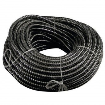 Tub flexibil tip copex metalic cu izolatie PVC, diametru 21 mm, Negru, 50m, galvanizat foto