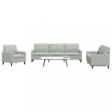 VidaXL Set de canapele cu perne, 4 piese, gri deschis, catifea