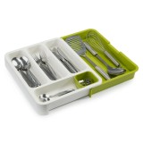 Cumpara ieftin Organizator Sertar Tacamuri Bucatarie Extensibil, Reglabil, Alb/Verde 29-48cm Drawer Store