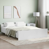 Cadru de pat cu tablie la cap si picioare, alb, 140x200 cm GartenMobel Dekor, vidaXL