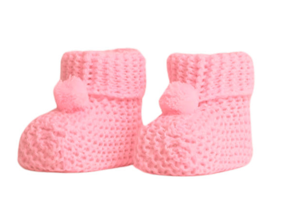 Botosei tricotati pentru bebelusi cu ciucure