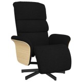 Cumpara ieftin Fotoliu rabatabil cu suport de picioare, negru, textil