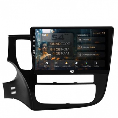 Navigatie Mitsubishi Outlander (2013-2020) 4GB RAM Android 13 Quadcore DSP GPS Wi-FI Carplay Android Auto USB Bluetooth Waze Touchscreen 10.1 Inch foto