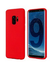 Huse silicon antisoc cu microfibra interior Samsung Galaxy S9 , Rosu foto