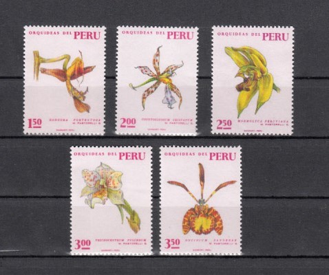 A12 S2 2 - Timbre foarte vechi - Peru - flori exotice