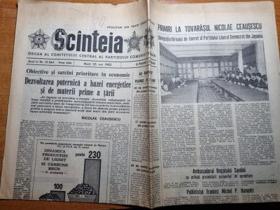 scanteia 25 mai 1982-art. si foto orasul slatina,jud. mures,satu mare,ialomita foto