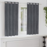 vidaXL Draperii opace cu ocheți, 2 buc., gri deschis, catifea
